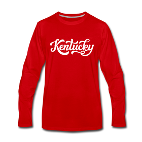 Kentucky Long Sleeve T-Shirt - Hand Lettered Unisex Kentucky Long Sleeve Shirt - red