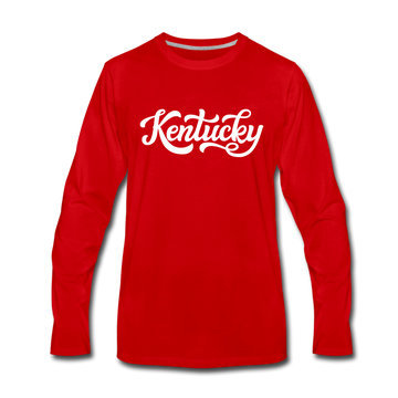 Kentucky Long Sleeve T-Shirt - Hand Lettered Unisex Kentucky Long Sleeve Shirt - red