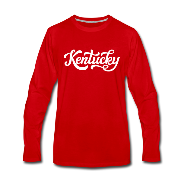 Kentucky Long Sleeve T-Shirt - Hand Lettered Unisex Kentucky Long Sleeve Shirt - red