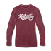 Kentucky Long Sleeve T-Shirt - Hand Lettered Unisex Kentucky Long Sleeve Shirt - heather burgundy