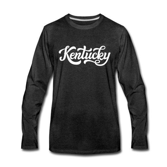 Kentucky Long Sleeve T-Shirt - Hand Lettered Unisex Kentucky Long Sleeve Shirt - charcoal gray