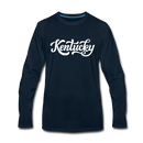 Kentucky Long Sleeve T-Shirt - Hand Lettered Unisex Kentucky Long Sleeve Shirt - deep navy