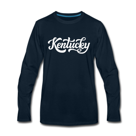 Kentucky Long Sleeve T-Shirt - Hand Lettered Unisex Kentucky Long Sleeve Shirt - deep navy