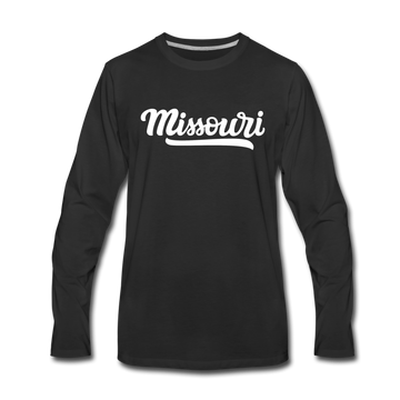 Missouri Long Sleeve T-Shirt - Hand Lettered Unisex Missouri Long Sleeve Shirt - black