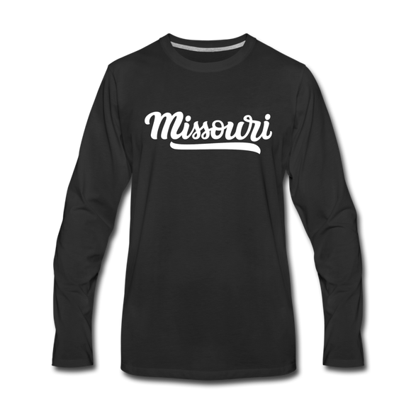 Missouri Long Sleeve T-Shirt - Hand Lettered Unisex Missouri Long Sleeve Shirt - black