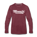 Missouri Long Sleeve T-Shirt - Hand Lettered Unisex Missouri Long Sleeve Shirt - heather burgundy