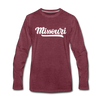 Missouri Long Sleeve T-Shirt - Hand Lettered Unisex Missouri Long Sleeve Shirt - heather burgundy