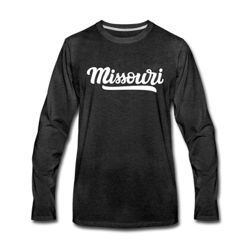 Missouri Long Sleeve T-Shirt - Hand Lettered Unisex Missouri Long Sleeve Shirt - charcoal gray