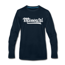 Missouri Long Sleeve T-Shirt - Hand Lettered Unisex Missouri Long Sleeve Shirt - deep navy