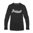 Louisiana Long Sleeve T-Shirt - Hand Lettered Unisex Louisiana Long Sleeve Shirt - black