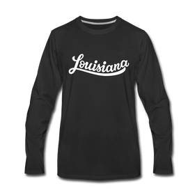 Louisiana Long Sleeve T-Shirt - Hand Lettered Unisex Louisiana Long Sleeve Shirt - black