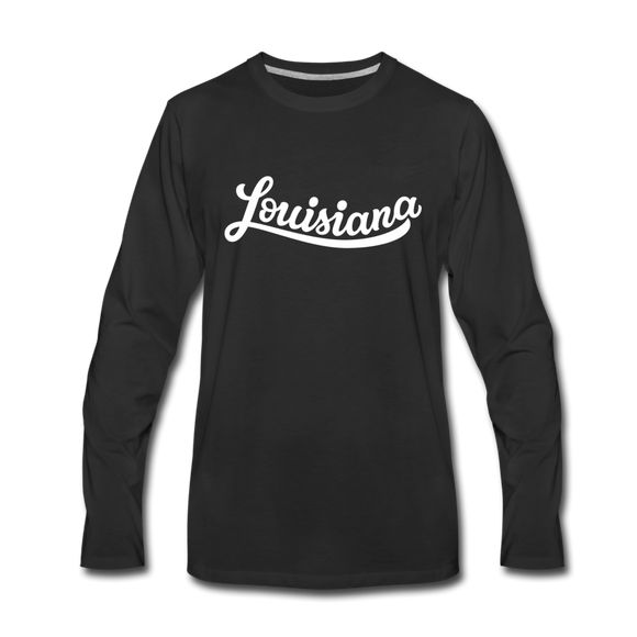 Louisiana Long Sleeve T-Shirt - Hand Lettered Unisex Louisiana Long Sleeve Shirt - black