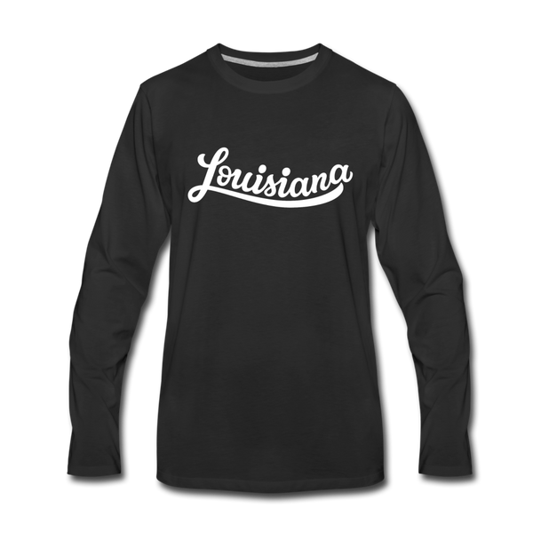 Louisiana Long Sleeve T-Shirt - Hand Lettered Unisex Louisiana Long Sleeve Shirt - black