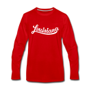 Louisiana Long Sleeve T-Shirt - Hand Lettered Unisex Louisiana Long Sleeve Shirt - red