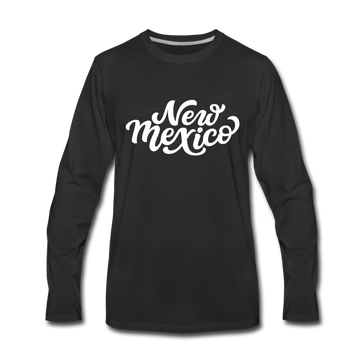 New Mexico Long Sleeve T-Shirt - Hand Lettered Unisex New Mexico Long Sleeve Shirt - black