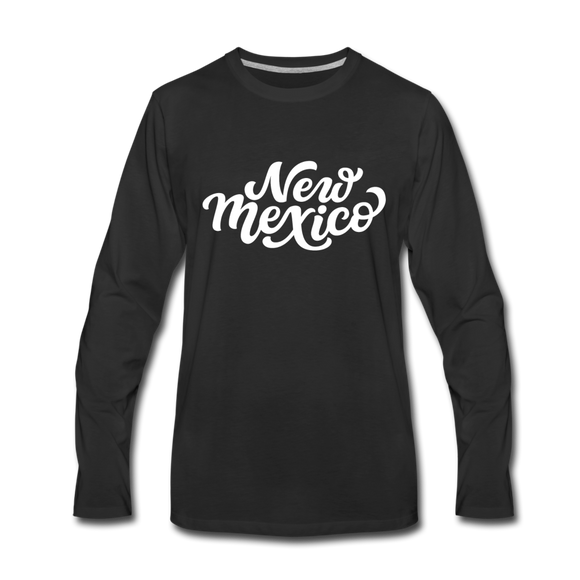 New Mexico Long Sleeve T-Shirt - Hand Lettered Unisex New Mexico Long Sleeve Shirt - black