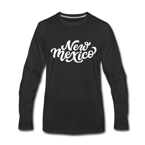 New Mexico Long Sleeve T-Shirt - Hand Lettered Unisex New Mexico Long Sleeve Shirt - black