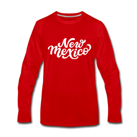 New Mexico Long Sleeve T-Shirt - Hand Lettered Unisex New Mexico Long Sleeve Shirt - red