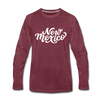 New Mexico Long Sleeve T-Shirt - Hand Lettered Unisex New Mexico Long Sleeve Shirt - heather burgundy