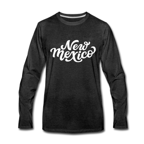 New Mexico Long Sleeve T-Shirt - Hand Lettered Unisex New Mexico Long Sleeve Shirt - charcoal gray