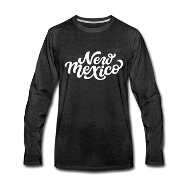 New Mexico Long Sleeve T-Shirt - Hand Lettered Unisex New Mexico Long Sleeve Shirt - charcoal gray