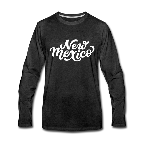 New Mexico Long Sleeve T-Shirt - Hand Lettered Unisex New Mexico Long Sleeve Shirt - charcoal gray