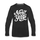 New York Long Sleeve T-Shirt - Hand Lettered Unisex New York Long Sleeve Shirt - black