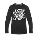 New York Long Sleeve T-Shirt - Hand Lettered Unisex New York Long Sleeve Shirt - black