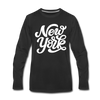 New York Long Sleeve T-Shirt - Hand Lettered Unisex New York Long Sleeve Shirt - black