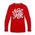 New York Long Sleeve T-Shirt - Hand Lettered Unisex New York Long Sleeve Shirt - red