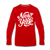 New York Long Sleeve T-Shirt - Hand Lettered Unisex New York Long Sleeve Shirt - red