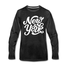New York Long Sleeve T-Shirt - Hand Lettered Unisex New York Long Sleeve Shirt - charcoal gray