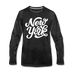 New York Long Sleeve T-Shirt - Hand Lettered Unisex New York Long Sleeve Shirt - charcoal gray