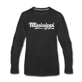 Mississippi Long Sleeve T-Shirt - Hand Lettered Unisex Mississippi Long Sleeve Shirt - black