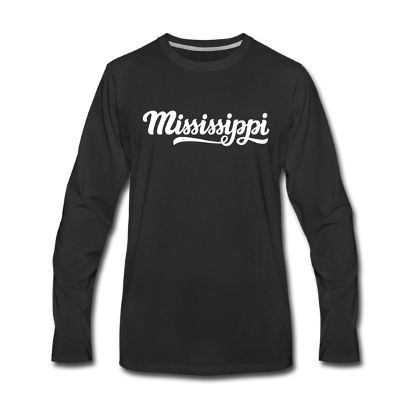 Mississippi Long Sleeve T-Shirt - Hand Lettered Unisex Mississippi Long Sleeve Shirt - black