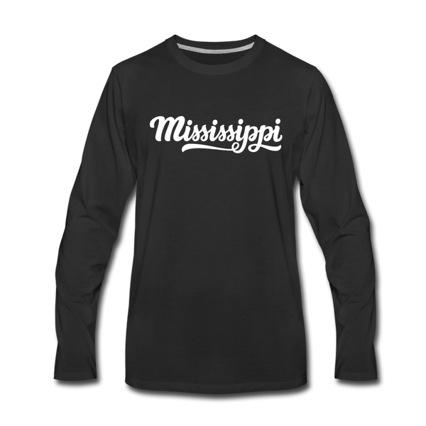 Mississippi Long Sleeve T-Shirt - Hand Lettered Unisex Mississippi Long Sleeve Shirt - black
