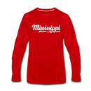 Mississippi Long Sleeve T-Shirt - Hand Lettered Unisex Mississippi Long Sleeve Shirt - red