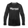 Mississippi Long Sleeve T-Shirt - Hand Lettered Unisex Mississippi Long Sleeve Shirt - charcoal gray
