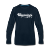 Mississippi Long Sleeve T-Shirt - Hand Lettered Unisex Mississippi Long Sleeve Shirt - deep navy