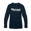 Mississippi Long Sleeve T-Shirt - Hand Lettered Unisex Mississippi Long Sleeve Shirt - deep navy