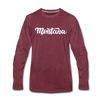 Montana Long Sleeve T-Shirt - Hand Lettered Unisex Montana Long Sleeve Shirt - heather burgundy