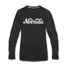 Nevada Long Sleeve T-Shirt - Hand Lettered Unisex Nevada Long Sleeve Shirt - black