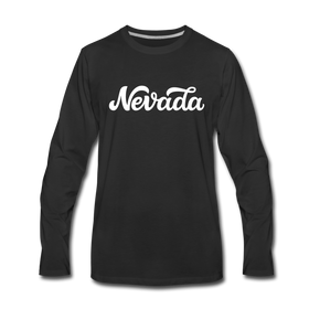 Nevada Long Sleeve T-Shirt - Hand Lettered Unisex Nevada Long Sleeve Shirt - black