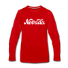 Nevada Long Sleeve T-Shirt - Hand Lettered Unisex Nevada Long Sleeve Shirt - red