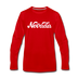 Nevada Long Sleeve T-Shirt - Hand Lettered Unisex Nevada Long Sleeve Shirt - red