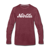 Nevada Long Sleeve T-Shirt - Hand Lettered Unisex Nevada Long Sleeve Shirt - heather burgundy