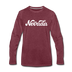 Nevada Long Sleeve T-Shirt - Hand Lettered Unisex Nevada Long Sleeve Shirt - heather burgundy