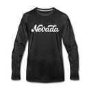 Nevada Long Sleeve T-Shirt - Hand Lettered Unisex Nevada Long Sleeve Shirt - charcoal gray