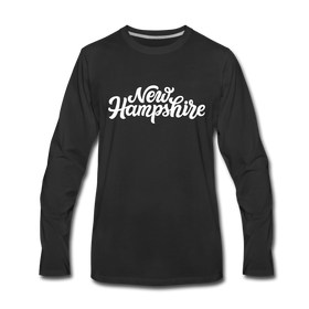 New Hampshire Long Sleeve T-Shirt - Hand Lettered Unisex New Hampshire Long Sleeve Shirt - black