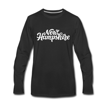 New Hampshire Long Sleeve T-Shirt - Hand Lettered Unisex New Hampshire Long Sleeve Shirt - black